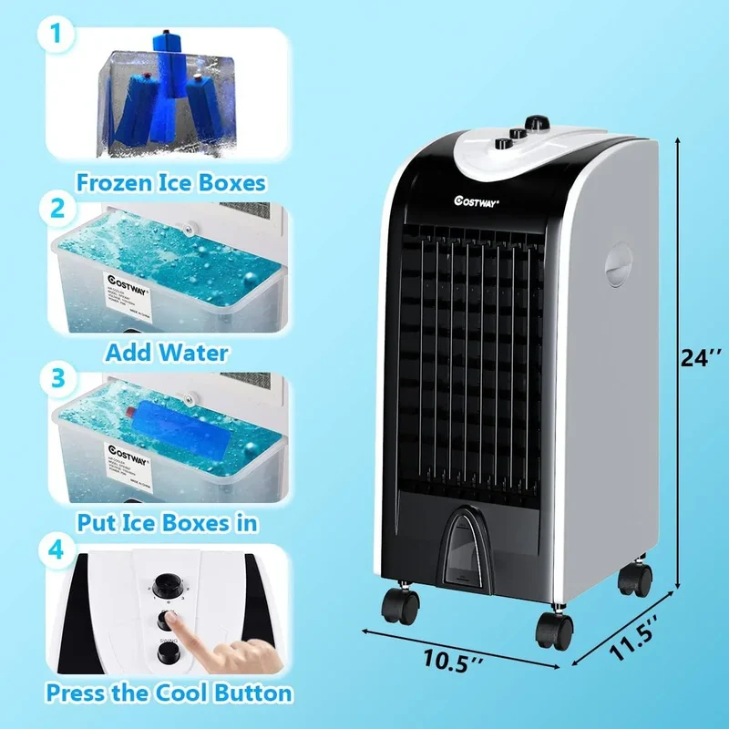 COSTWAY 3-in-1 Evaporative Cooler, Portable Air Cooler EP23667