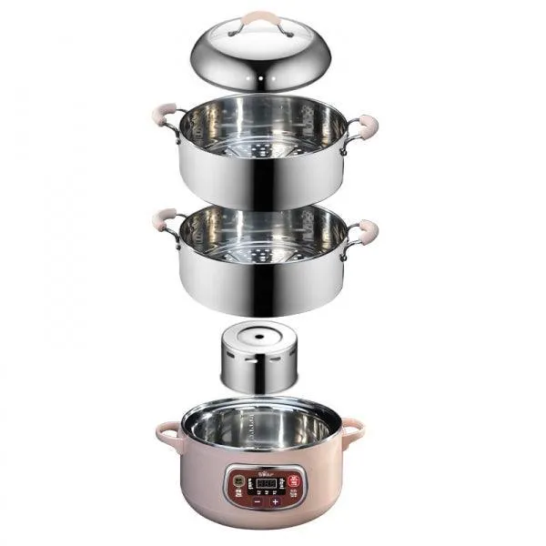 Bear DZG-A80A2 Electric Steamer | 5-in-1 | 8L | 304 S/S | 3-Level Heat | Dry-Burn Protection | 110V