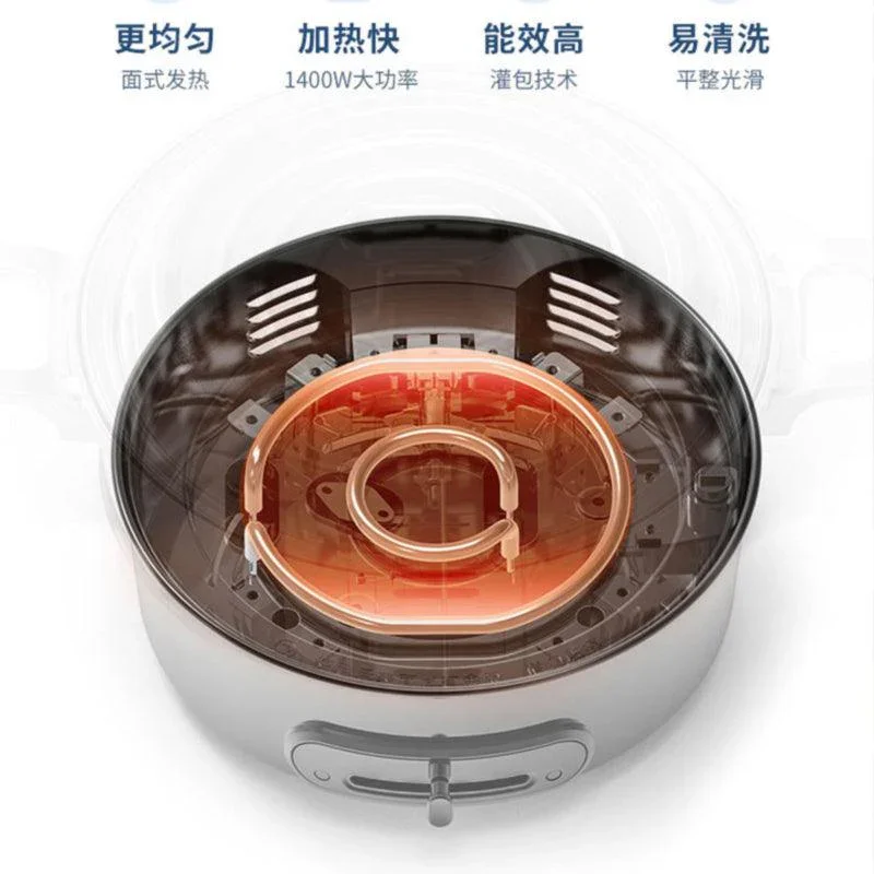 Joydeem JD-3702W Multi-Function Cooking Pot | 3.5L | 1400W | 4 Interchangeable Pans | 3-Speed Temp | Coconut White