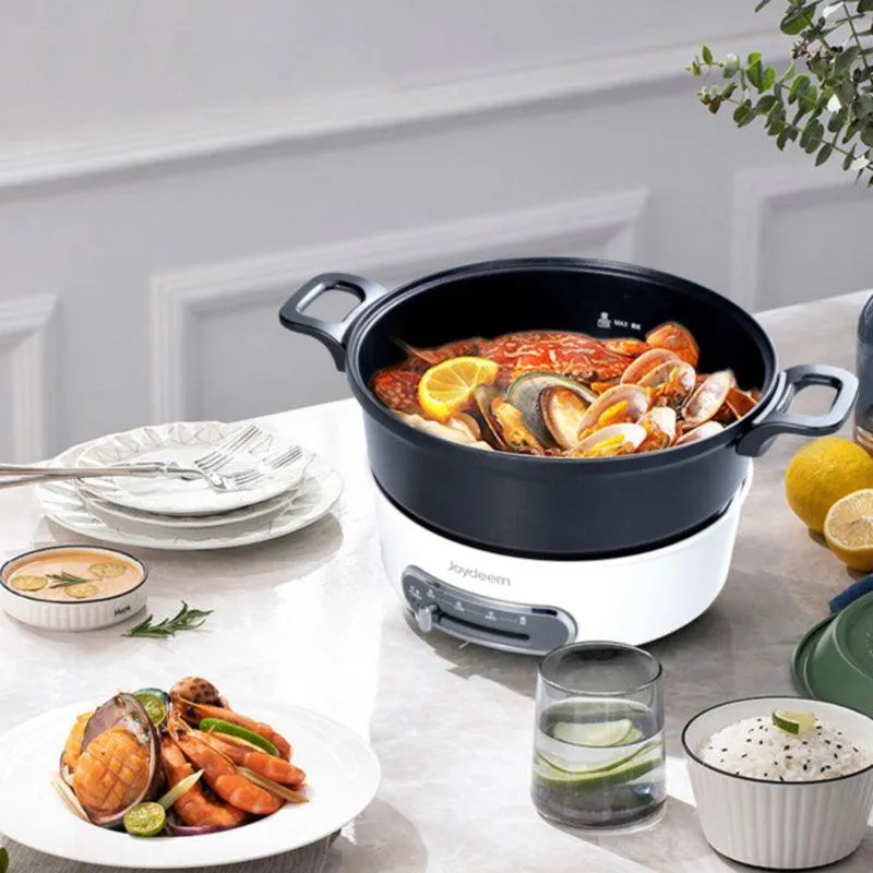 Joydeem JD-3702W Multi-Function Cooking Pot | 3.5L | 1400W | 4 Interchangeable Pans | 3-Speed Temp | Coconut White
