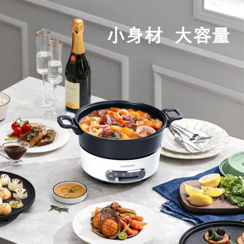 Joydeem JD-3702W Multi-Function Cooking Pot | 3.5L | 1400W | 4 Interchangeable Pans | 3-Speed Temp | Coconut White