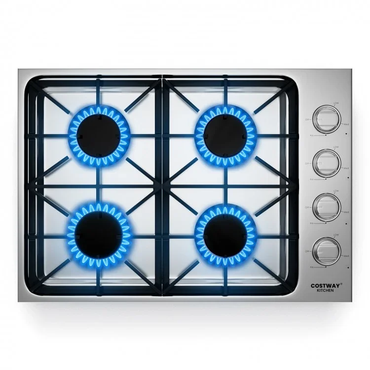 Costway Gas Cooktop CGC430, with 4/6 Powerful Burners and ABS Knobs，30/36 Inch