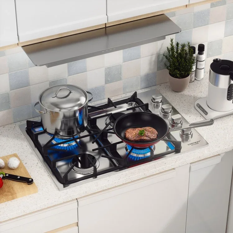 Costway Gas Cooktop CGC430, with 4/6 Powerful Burners and ABS Knobs，30/36 Inch