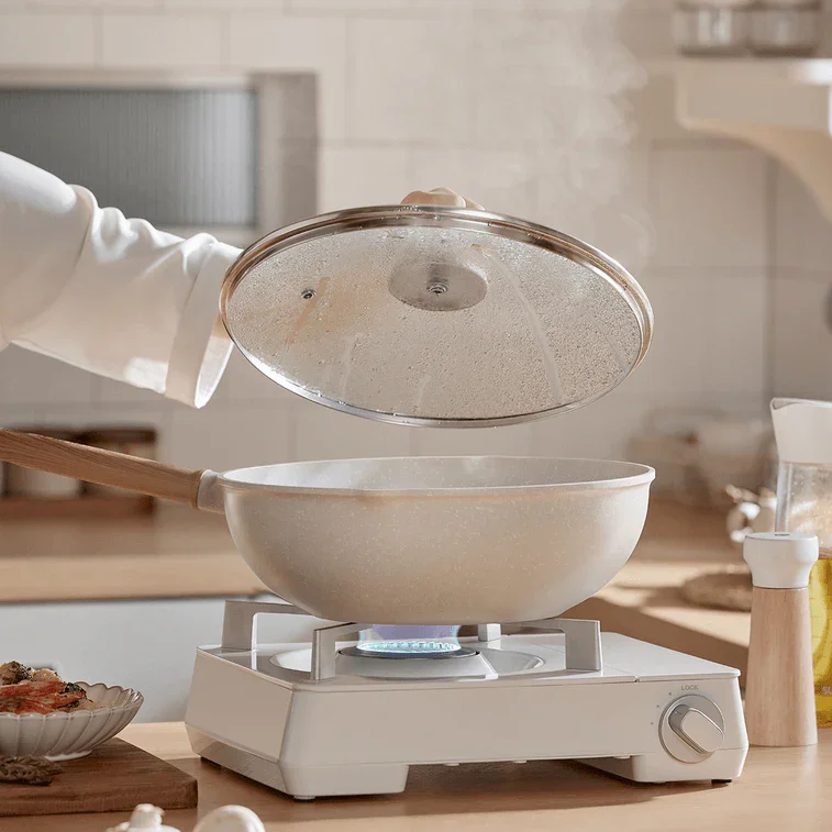 Supor Star Stone Light Cast Frying Pan EC32LBP01 Cool Stone Series Non-stick Household Frying Pan White 32 cm Diameter