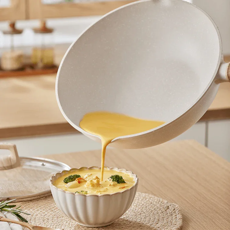 Supor Star Stone Light Cast Frying Pan EC32LBP01 Cool Stone Series Non-stick Household Frying Pan White 32 cm Diameter