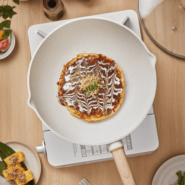 Supor Star Stone Light Cast Frying Pan EC32LBP01 Cool Stone Series Non-stick Household Frying Pan White 32 cm Diameter