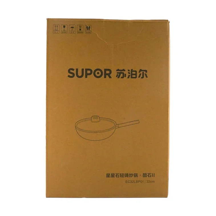 Supor Star Stone Light Cast Frying Pan EC32LBP01 Cool Stone Series Non-stick Household Frying Pan White 32 cm Diameter