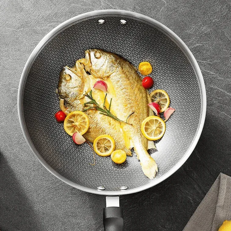 Supor high-grade crystal stainless steel frying pan CC32JA19, non-stick pan, 32 cm diameter