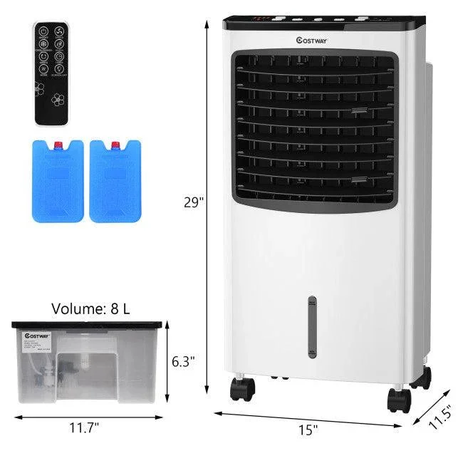 Air Cooler EP23665: Remote Control,3-in-1, Portable Evaporative Fan, Air flow: 215 CFM, Water tank capacity: 8L