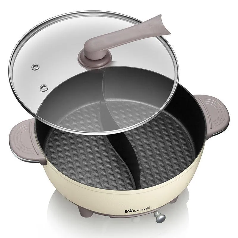 Bear DHG-B60R6 Electric Hot Pot | 6L | 1500W | Divider | 0-210°C | 3-Layer Steel | Over-Temp Protection