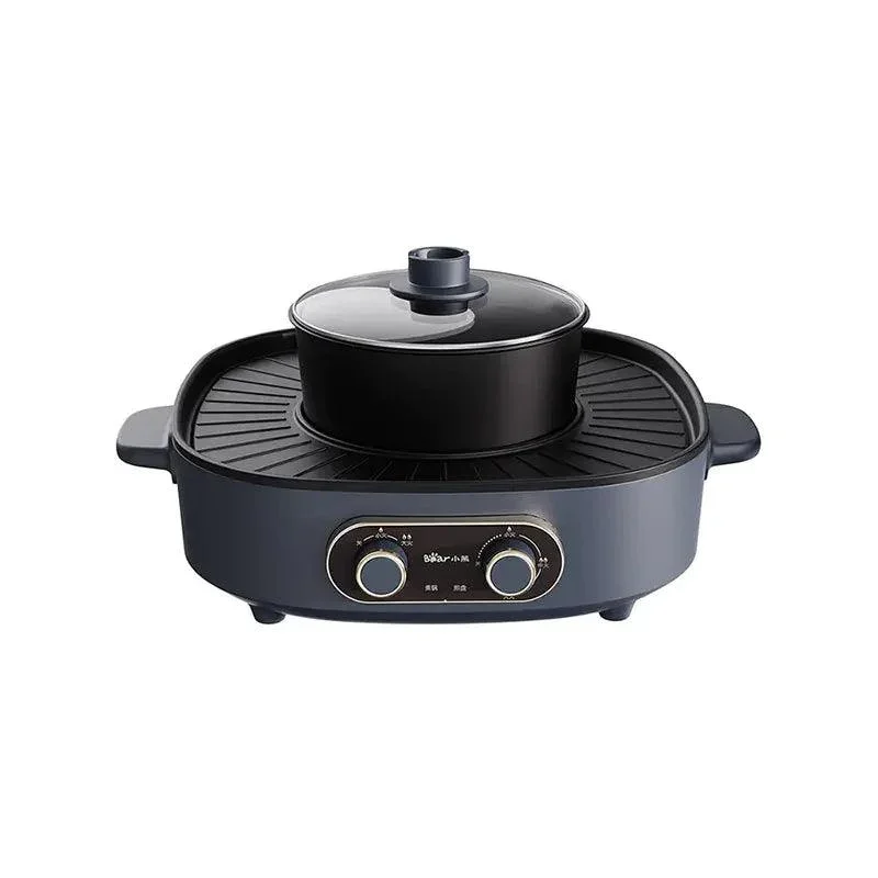 Bear DHG-B17C1 Electric Hot Pot | 2-in-1 with Grill | 2L | 1700W | Non-Stick | Boil/Fry/Roast/Stew
