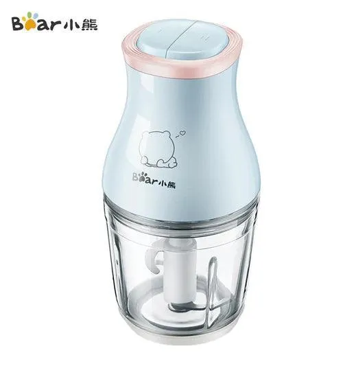 Bear QSJ-BO2Y6 Electric Food Chopper | Baby Food Maker | 0.6L Glass Jar | 200W | 4800RPM | 3x S/S Blades | Overheat Protection