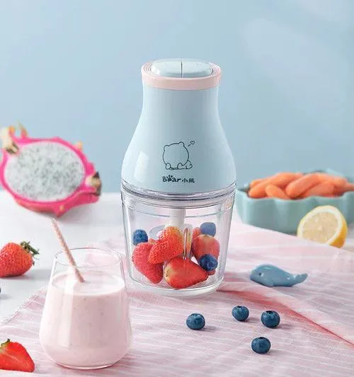 Bear QSJ-BO2Y6 Electric Food Chopper | Baby Food Maker | 0.6L Glass Jar | 200W | 4800RPM | 3x S/S Blades | Overheat Protection