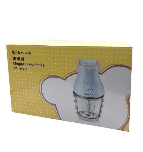 Bear QSJ-BO2Y6 Electric Food Chopper | Baby Food Maker | 0.6L Glass Jar | 200W | 4800RPM | 3x S/S Blades | Overheat Protection