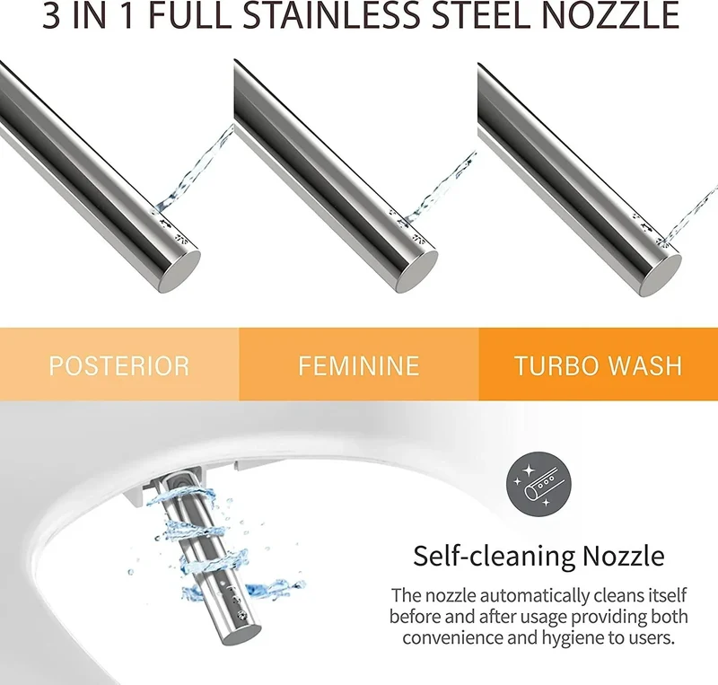 VOVO VB-3000S Smart Bidet Seat | LED Nightlight | Heated Seat | Warm Water & Dry | Made in Korea