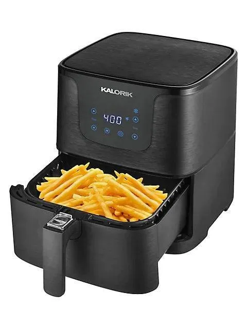 Kalorik FT45104BK Digital Air Fryer XL | 5.3QT | 8 Presets | 400°F | Matte Black