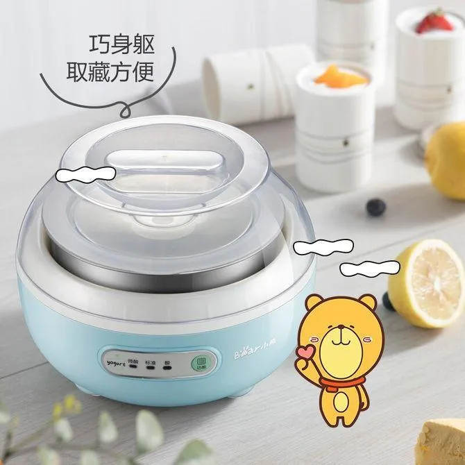 Bear SNJ-C10H2 Yogurt Machine | 1L | 1+4 Tank System | 304 S/S Liner | Fully Automatic | Microcomputer | Blue