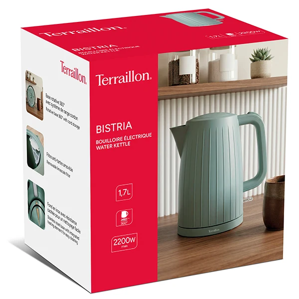 Bouilloire électrique sauge Bistria 1,7 L 2200 W Terraillon