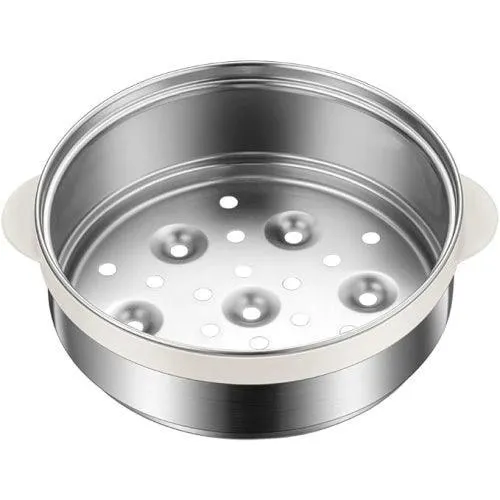 Bear DRG-C12S1 Electric Cooking Pot | 1.2L | 2-in-1 Ramen & Shabu Shabu | S/S Steamer | 300-600W | Beige | Overheating Protection