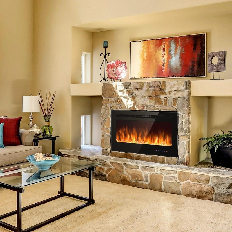 Electric Fireplace EP23236US,Insert Wall Mounted with Timer,36 Inch