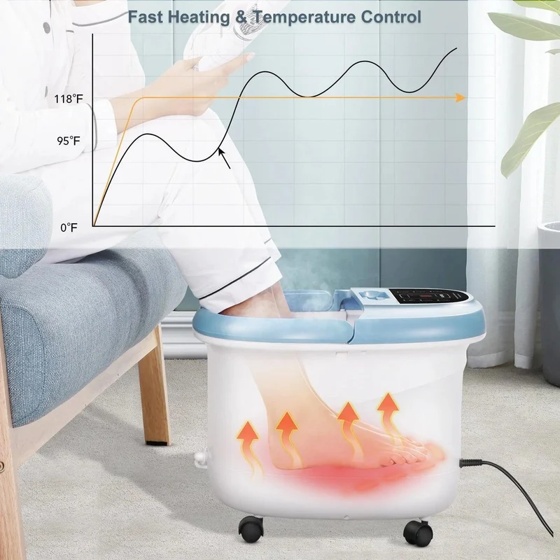 MaxKare Collapsible Foot Spa Bath Massager | Space-Saving Foldable Design | Rapid Heating and Soothing Bubbles
