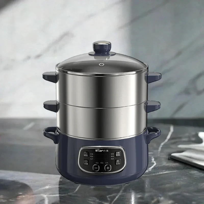 Bear DZG-D80J4 Electric Steamer | 24CM | 2-Layer | Stainless Steel | Hot Pot | 110V