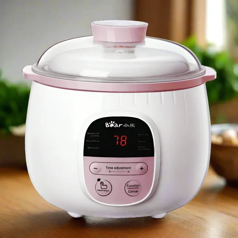 Bear DDZ-B08C2 Mini Electric Stew Pot | 27oz | Ceramic | Slow Cook | 110V