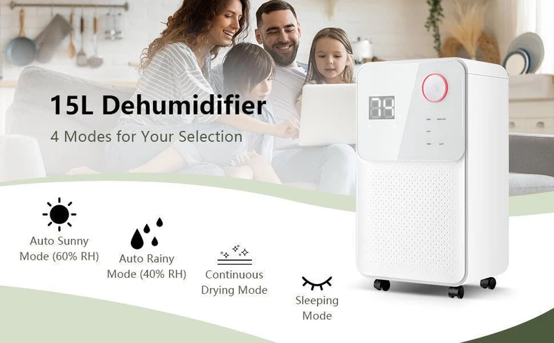 Dehumidifier ES10104US| 32 Pints| 2000 Sq. Ft.| 4 Working Modes| 2 Fan Speeds
