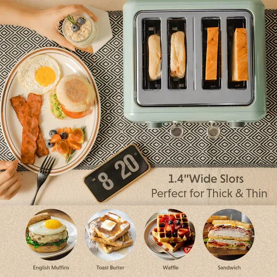 Buydeem DT640 Retro 4-Slice Toaster