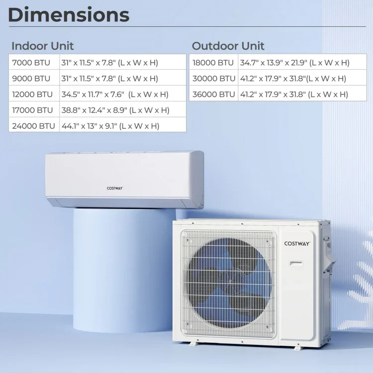 UltrEco Series 30000 BTU 3 Zone 23 SEER2 Mini Split Air Conditioner Wifi Enabled with Heat Pump