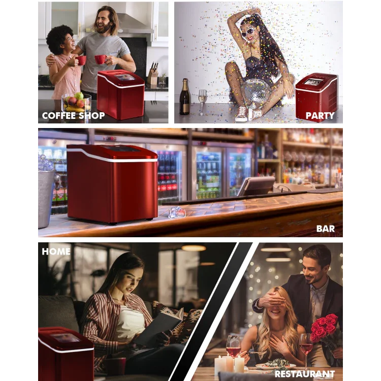 Portable Ice Maker 26lbs/24h | Party Ice Machine Countertop | Costway EP24744US