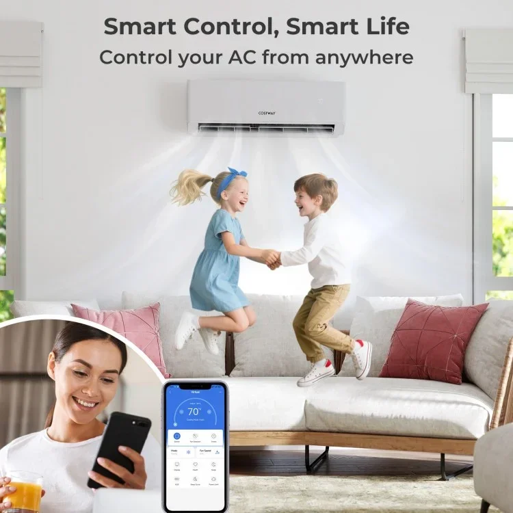 UltrEco Air Conditioner SEER2 | 18000 BTU | 2 Zone | Wifi Enabled with Heat Pump