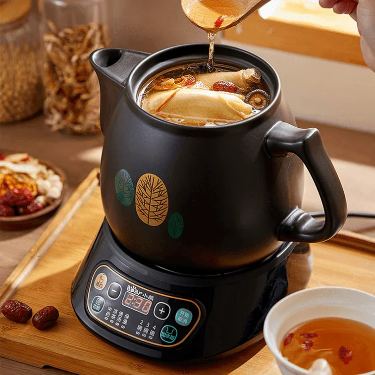 Bear JYH-B40Q2 Medicine Brewing Pot | 3.5L | Ceramic | Keep Warm | Dry-Burn Protection | Auto Shut-Off | 110V