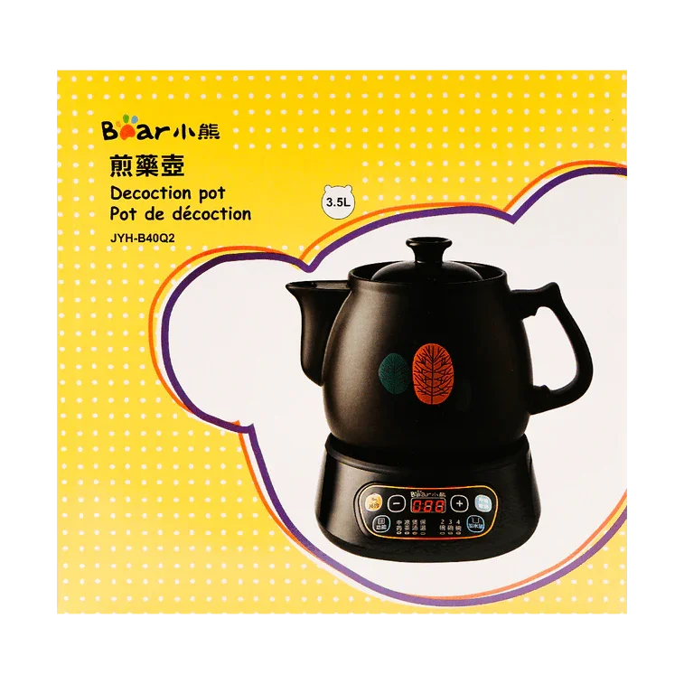 Bear JYH-B40Q2 Medicine Brewing Pot | 3.5L | Ceramic | Keep Warm | Dry-Burn Protection | Auto Shut-Off | 110V