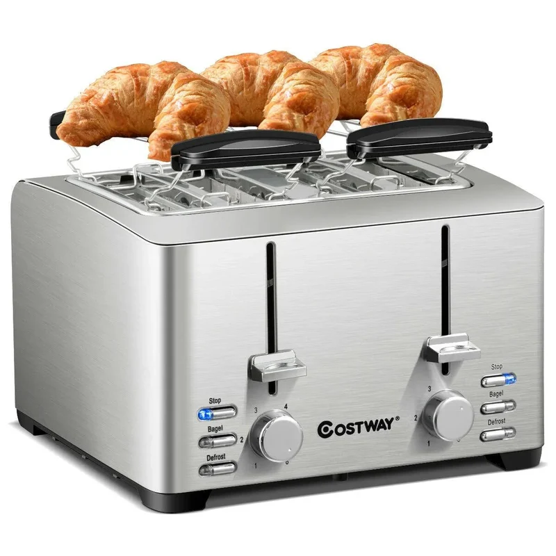 Extra-Wide Slot Stainless Steel 4 Slice Toaster 36405729