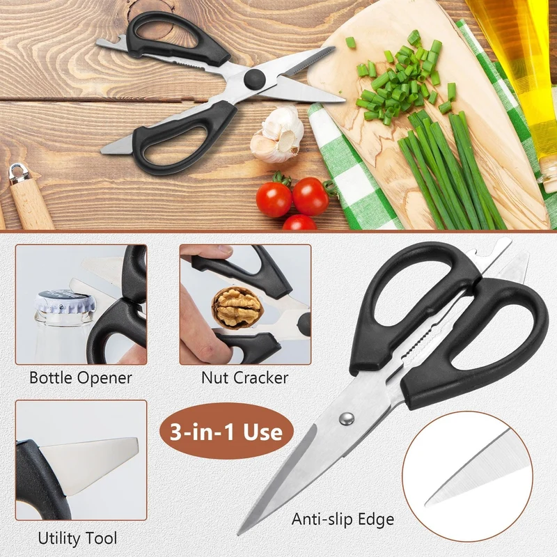 Costway 14-Piece Stainless Steel Knife Block Set with Sharpener 70435961