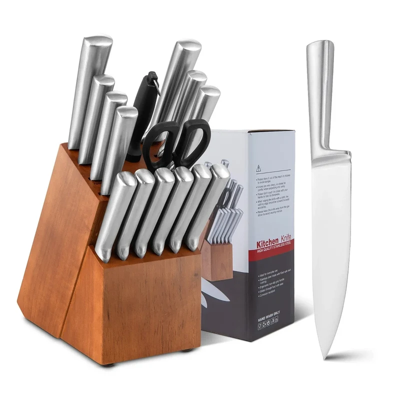 Costway 16-Piece Stainless Stee Kitchen Knife Set with Sharpener 49617582