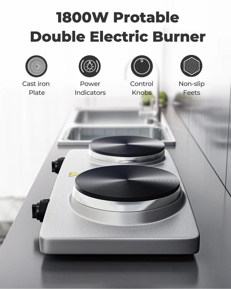 Costway 1800W Double Hot Plate Electric Countertop Burner 18642957