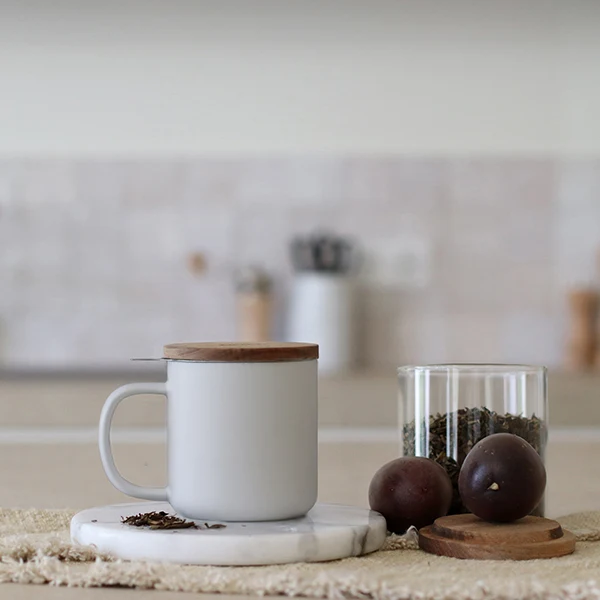 Tisanière mug Juliet en grès blanc 300 ml Ogo