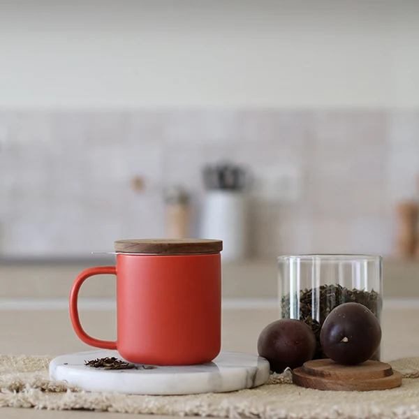 Tisanière mug Juliet en grès paprika 300 ml Ogo