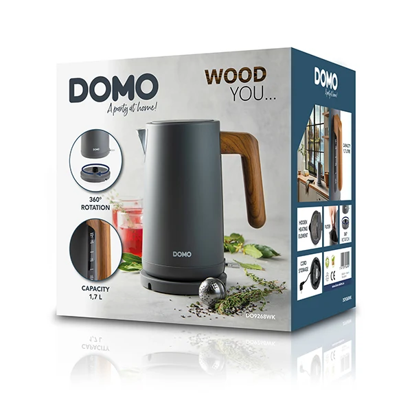 Bouilloire grise mat 1,7 L 2200 W Domo