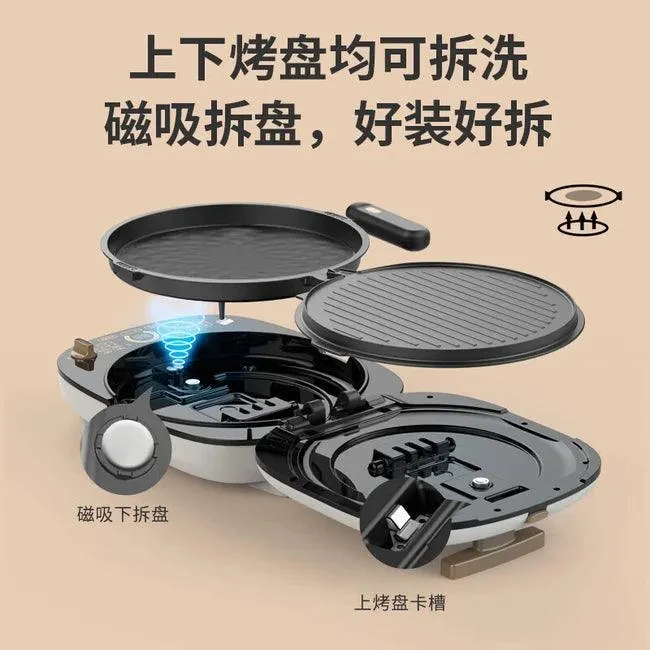Liren LR-3027S Electric Grill Pan | 180° Flat-Fold | Non-Stick Diamond | 1200W | 110V