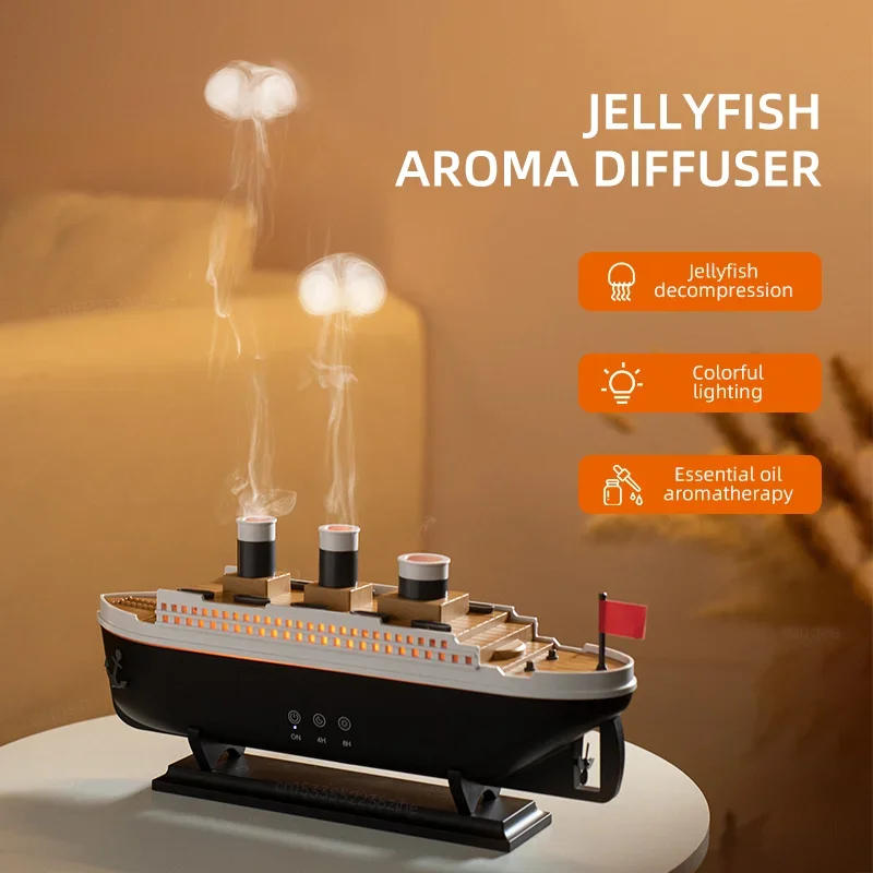 Aroma Humidifier Essential Oil Diffuser Aromatherapy Fragrance Diffuser for Home Ship Model Air Humidifier with Remote Control