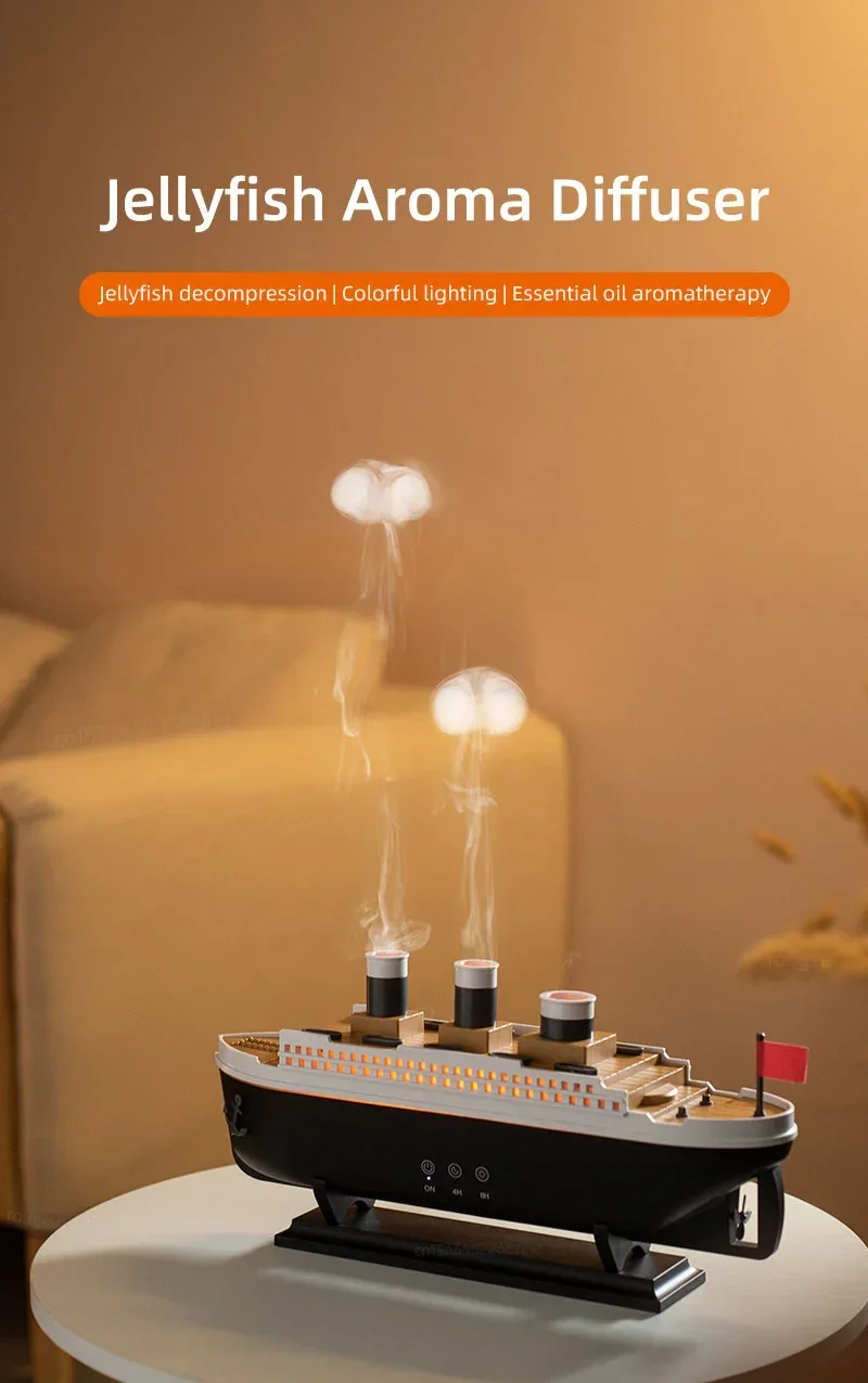 Aroma Humidifier Essential Oil Diffuser Aromatherapy Fragrance Diffuser for Home Ship Model Air Humidifier with Remote Control