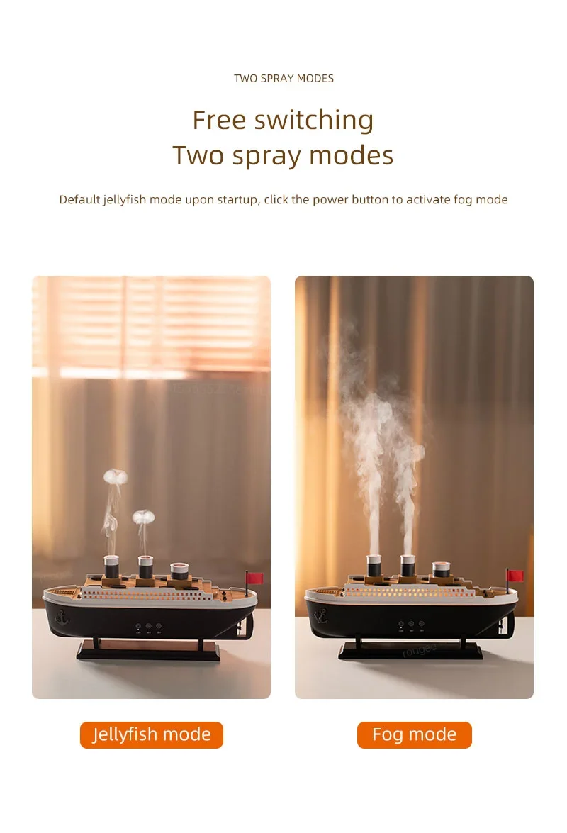 Aroma Humidifier Essential Oil Diffuser Aromatherapy Fragrance Diffuser for Home Ship Model Air Humidifier with Remote Control