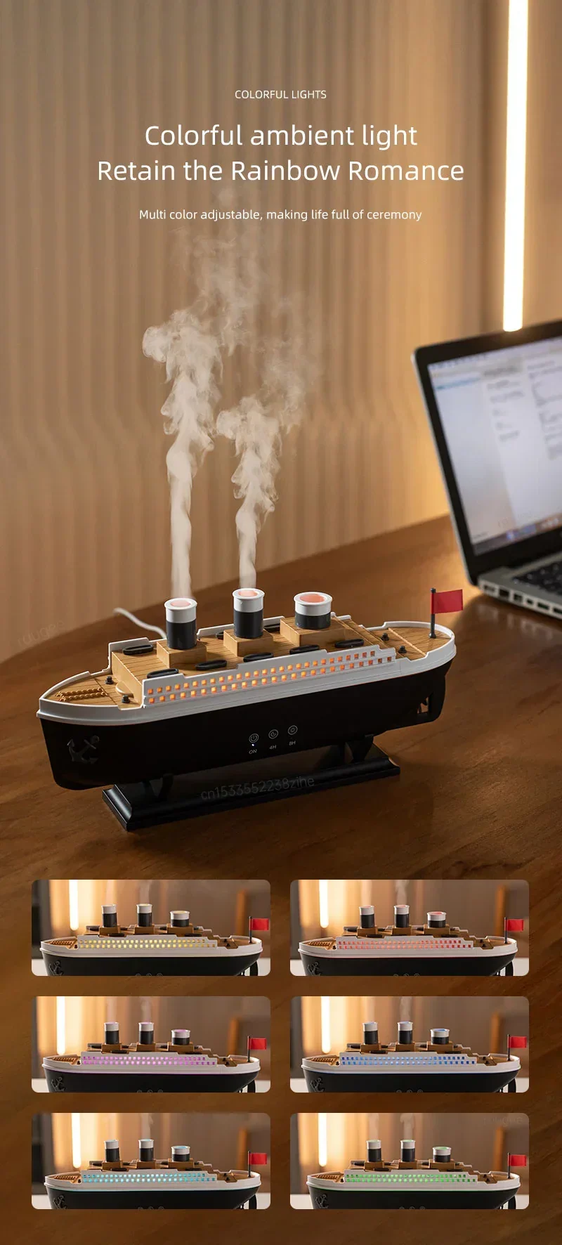 Aroma Humidifier Essential Oil Diffuser Aromatherapy Fragrance Diffuser for Home Ship Model Air Humidifier with Remote Control