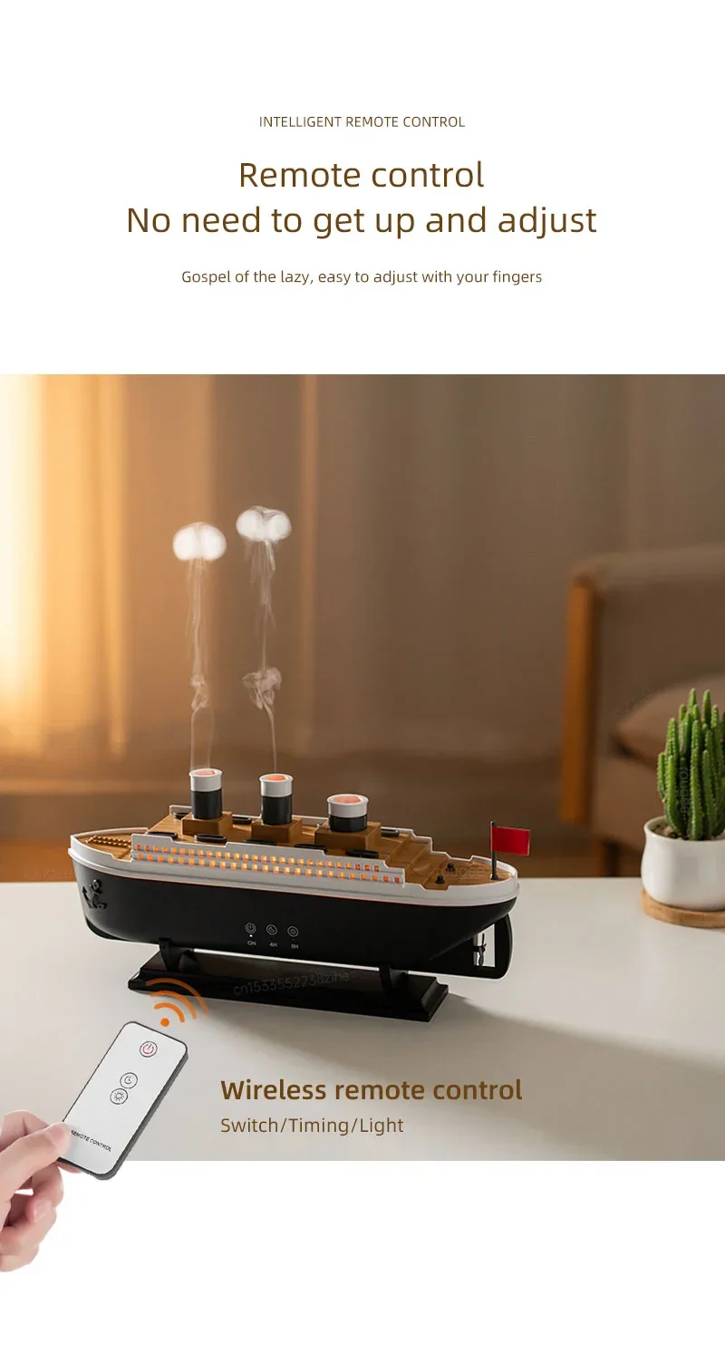 Aroma Humidifier Essential Oil Diffuser Aromatherapy Fragrance Diffuser for Home Ship Model Air Humidifier with Remote Control