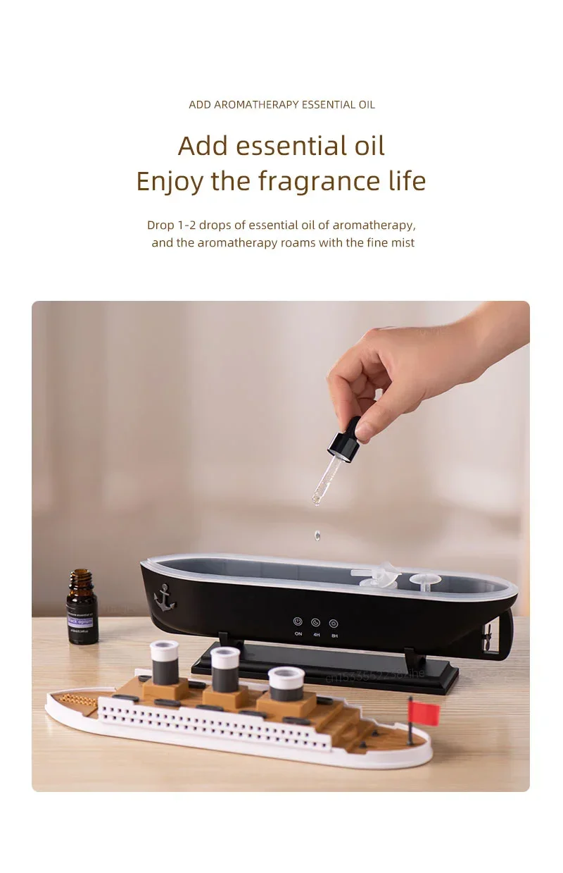 Aroma Humidifier Essential Oil Diffuser Aromatherapy Fragrance Diffuser for Home Ship Model Air Humidifier with Remote Control