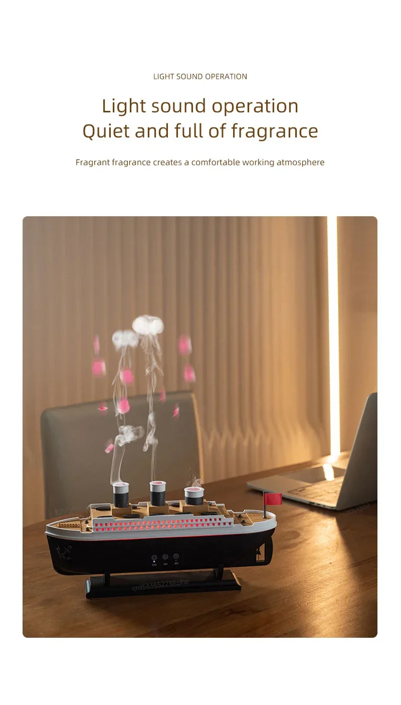 Aroma Humidifier Essential Oil Diffuser Aromatherapy Fragrance Diffuser for Home Ship Model Air Humidifier with Remote Control