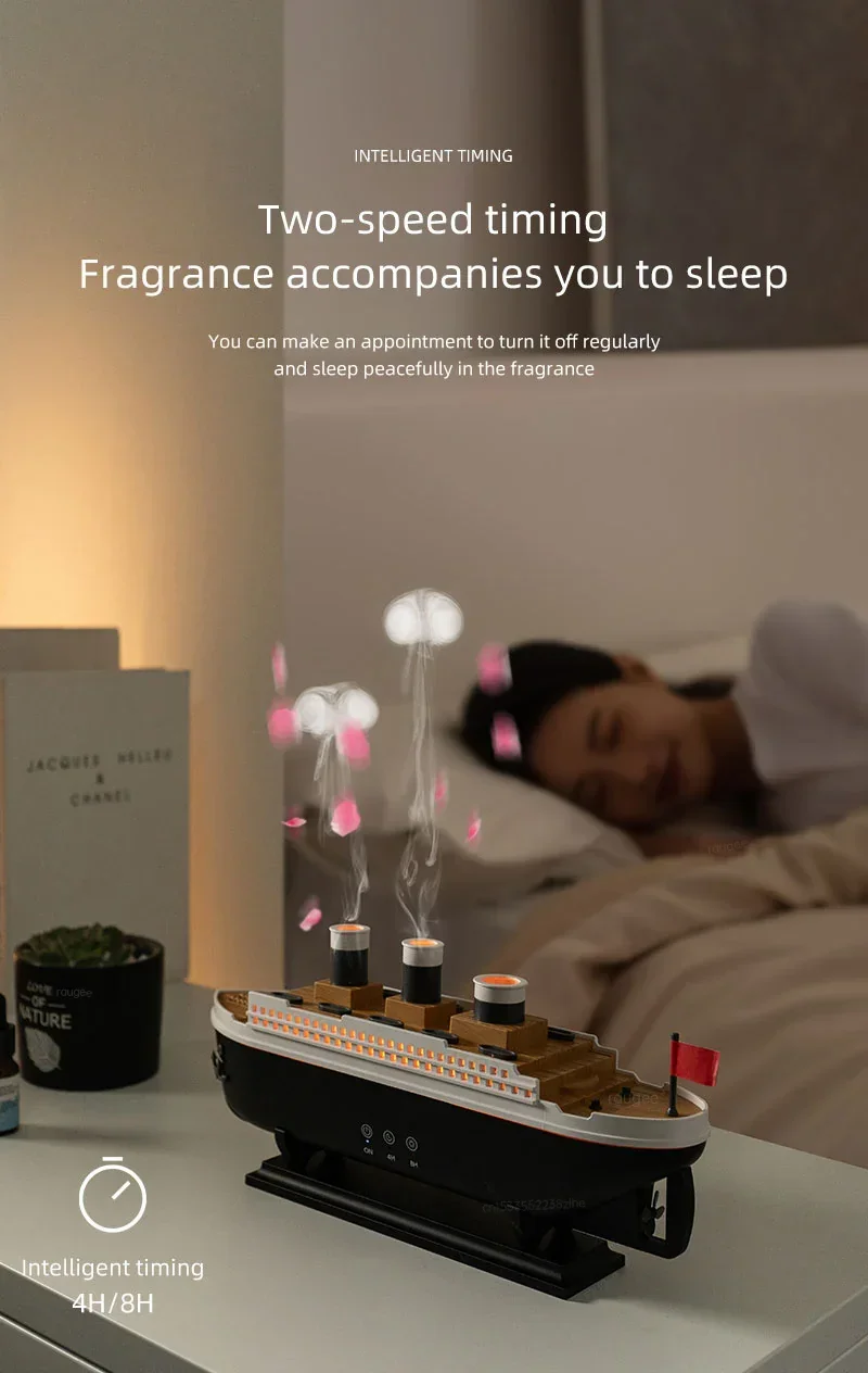 Aroma Humidifier Essential Oil Diffuser Aromatherapy Fragrance Diffuser for Home Ship Model Air Humidifier with Remote Control